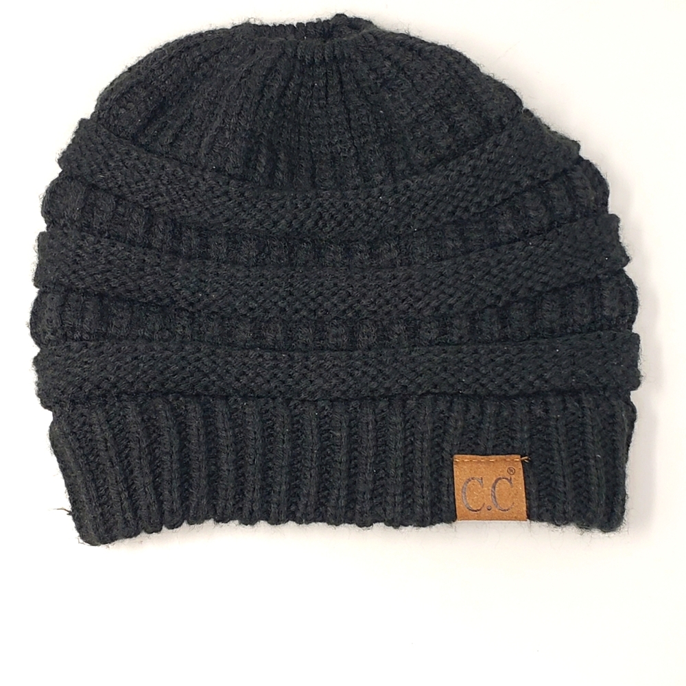 C.C. Messy Bun Ponytail Beanie